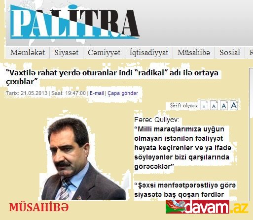 “Vaxtilə rahat yerdə oturanlar indi “radikal” adı ilə ortaya çıxıblar”