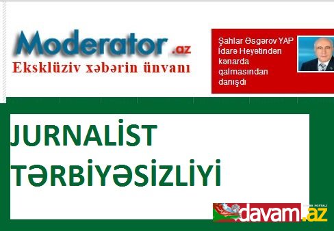 Jurnalist tərbiyəsizliyi.