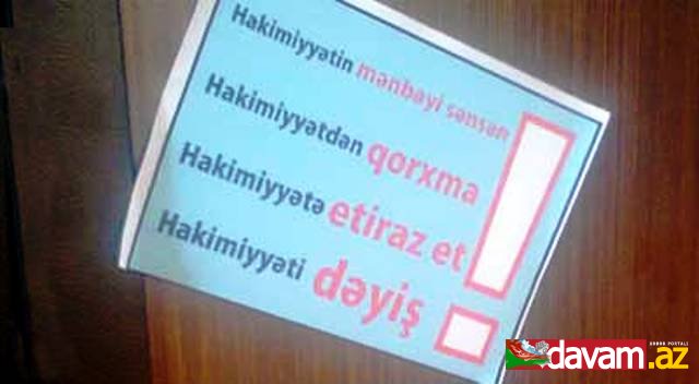 Azərbaycanda hakimiyyət əleyhinə vərəqələr yayılıb