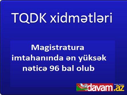 Magistratura imtahanında ən yüksək nəticə 96 bal olub - FOTO