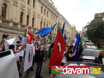 İranın Azərbaycandakı səfirliyi qarşısında piket(Video-Foto)