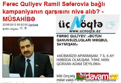 Fərəc Quliyev Ramil Səfərovla bağlı kampaniyanın qarşısını niyə alıb? - MÜSAHİBƏ