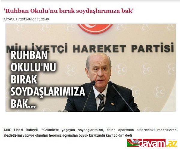 Devlet Bahçeli:-Ruhban Okulu'nu bırak soydaşlarımıza bak