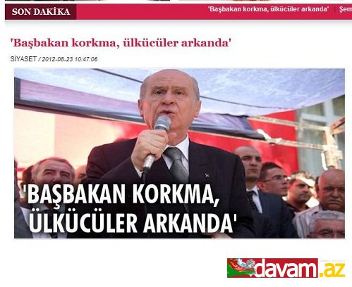 MHP lideri DEVLET BAHÇELİ: -'Başbakan korkma, ülkücüler arkanda'