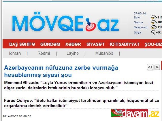 Azərbaycanın nüfuzuna zərbə vurmağa hesablanmış siyasi şou