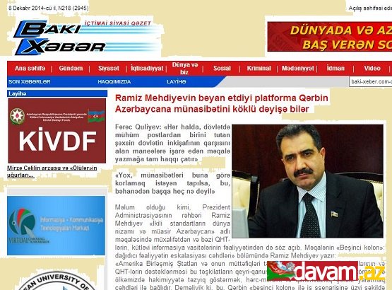 Ramiz Mehdiyevin bəyan etdiyi platforma Qərbin Azərbaycana münasibətini köklü dəyişə bilər