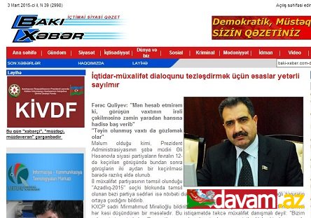 İqtidar-müxalifət dialoqunu tezləşdirmək üçün əsaslar yetərli sayılmır