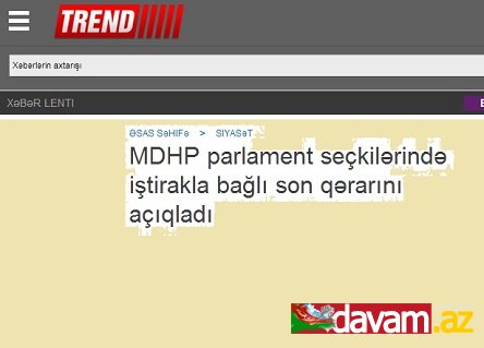 MDHP parlament seçkilərində iştirakla bağlı son qərarını açıqladı