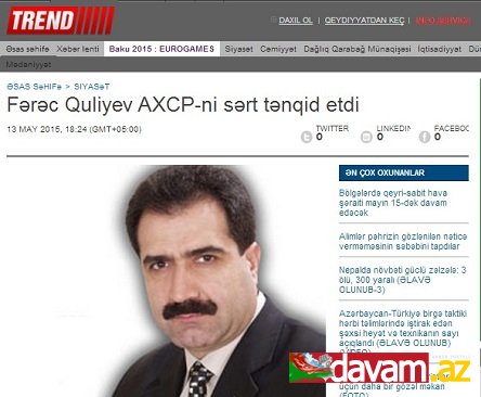 Fərəc Quliyev AXCP-ni sərt tənqid etdi