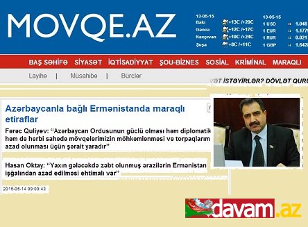 Azərbaycanla bağlı Ermənistanda maraqlı etiraflar