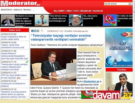 Televiziyalar bayağı verilişlər əvəzinə vətənpərvərlik verilişləri verməlidir