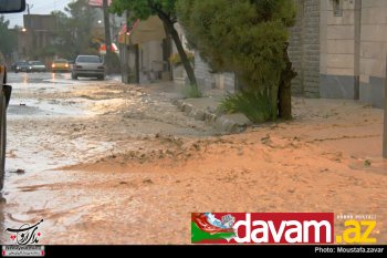 Yağış Urmiyada həyatı iflic etdi (fotolar)