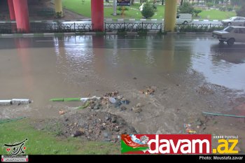 Yağış Urmiyada həyatı iflic etdi (fotolar)