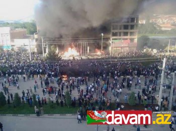 Mahabaddakı kütləvi etiraz aksiyasından şok görüntülər (foto, video)