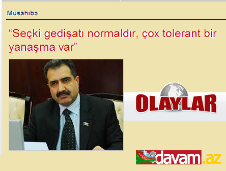 Fərəc Quliyev: - Seçki gedişatı normaldır, çox tolerant bir yanaşma var