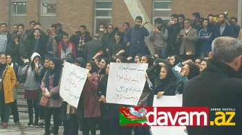 Təbriz Universitetində fars irqçılığına qarşı etirazlar bu gün də davam edib (görüntü)