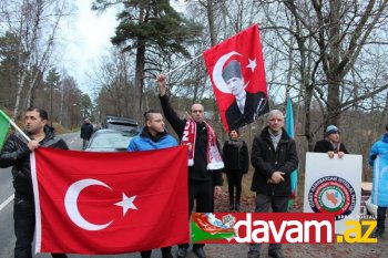 İsveçdə Güney Azərbaycanda gedən etirazlara dəstək aksiyası keçirilib (fotolar)