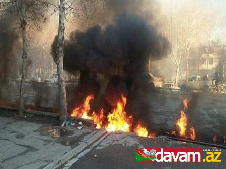 Urmiyədə geniş əraziyə yayılan yanğın baş verib (foto)