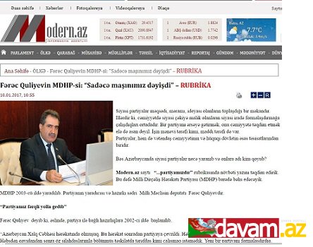 Fərəc Quliyevin MDHP-si: “Sadəcə maşınımız dəyişdi” – RUBRİKA