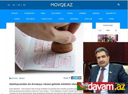 Azərbaycandan da Avropaya vizasız getmək mümkün olacaq