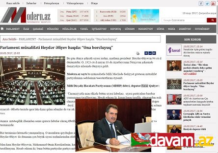 Parlament müxalifəti Heydər Əliyev haqda: “Ona borcluyuq”