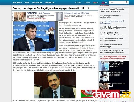 Azərbaycanlı deputat Saakaşviliyə vətəndaşlıq verilməsini təklif etdi