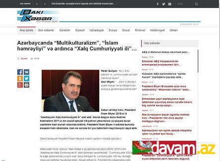 Azərbaycanda “Multikulturalizm”, “İslam həmrəyliyi” və ardınca “Xalq Cumhuriyyəti ili”…