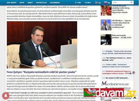 Fərəc Quliyev: “Rusiyada namizədlərin ciddi bir şüarları yoxdur”