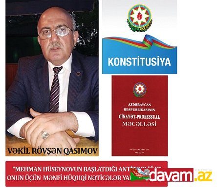 Vəkil: Mehman Hüseynovun əməlləri onun barəsində xüsusi ittiham qaydasında cinayət təqibinə başlamağa imkan verir