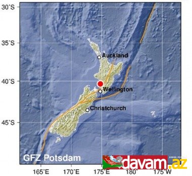 Yeni Zelandiya sahillərində 5,6 bal gücündə zəlzələ olub