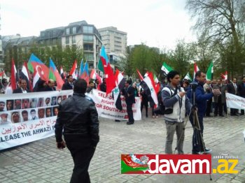 Güney Azərbaycan Demokrat Partiyası (GADP) Brusseldə İran rejiminə qarşı, etraz mitingi keçirildi